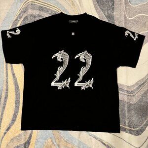 Amiri MA Baroque 22 Logo Black Tee Mens Size Medium or Large